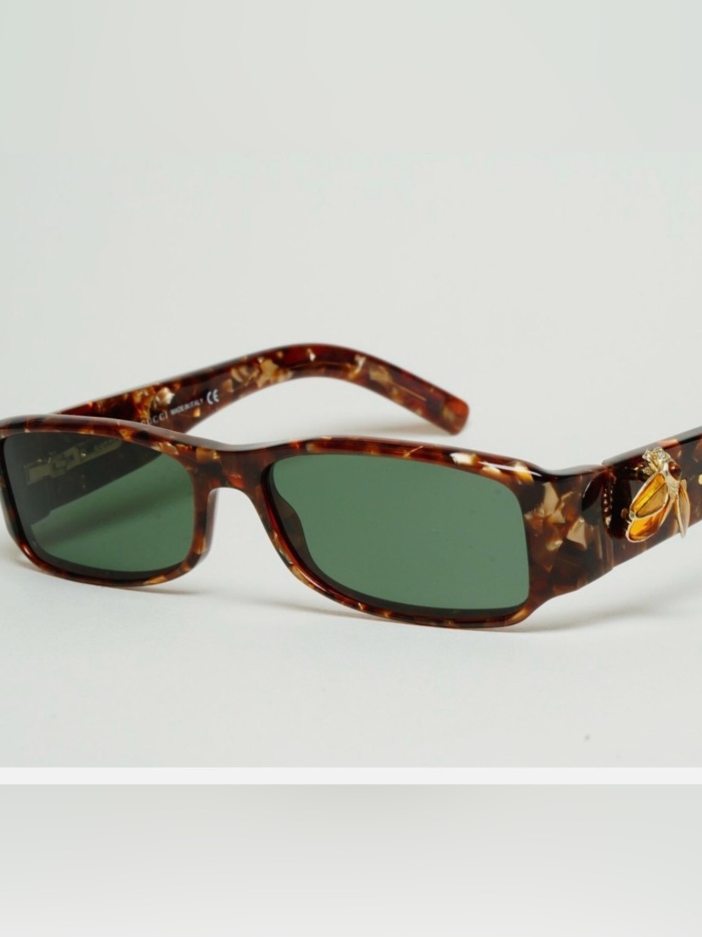 Gucci GG2904 Tortoise Shell Bee Sunglasses Brown Lens Made in Italy w/ Case